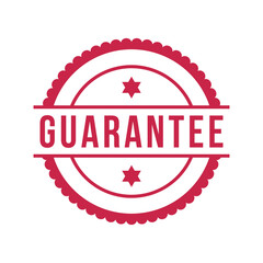 Obraz premium red guarantee rubber stamp, flat education label minimalist design for digital and print projects Graphic Design Icons Making a Huge Impact on Visual Aesthetics
