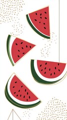Summer Watermelon Slices Graphic Art Design