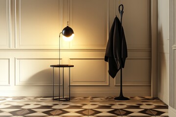 Modern entryway with ambient lighting