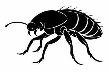 flea animal line art silhouette vector illustration
