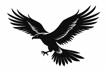flying condor line art silhouette vector illustration
