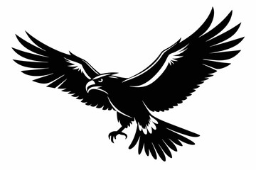flying condor line art silhouette vector illustration
