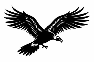 flying condor line art silhouette vector illustration