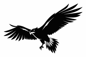 flying condor line art silhouette vector illustration