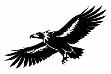 flying condor line art silhouette vector illustration