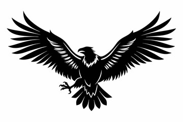 flying condor line art silhouette vector illustration