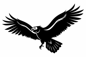flying condor line art silhouette vector illustration