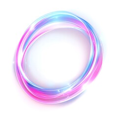 Abstract Pink and Blue Glowing Circular Frame, Modern Light Design Element