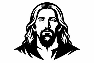 jesus christ line art silhouette vector illustration