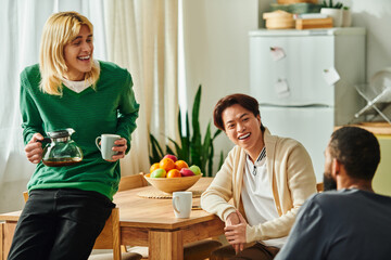 Engaging conversations among young men in a cozy home book club setting