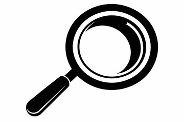 magnifying glass line art silhouette vector illustration