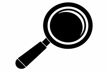 magnifying glass line art silhouette vector illustration