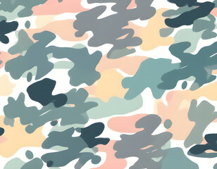 Cute camouflage seamless pattern with color brush strokes. watercolor background. 