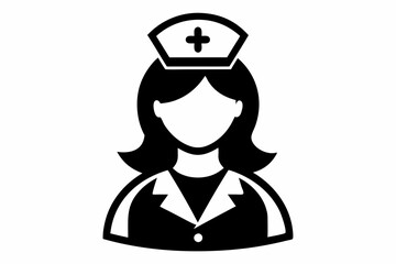 nurse icon line art silhouette vector illustration