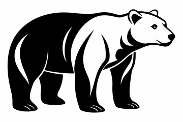 polar bear line art silhouette vector illustration
