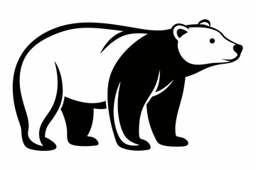 polar bear line art silhouette vector illustration