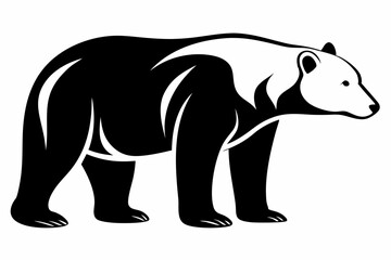 polar bear line art silhouette vector illustration