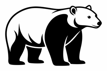 polar bear line art silhouette vector illustration