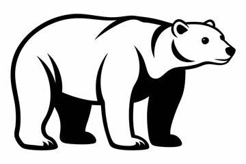 polar bear line art silhouette vector illustration