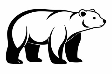 polar bear line art silhouette vector illustration
