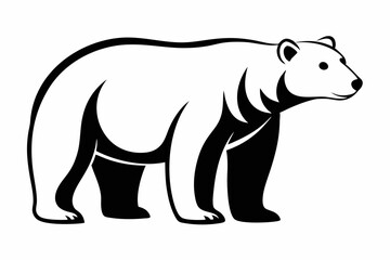 polar bear line art silhouette vector illustration