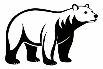 Naklejka premium polar bear line art silhouette vector illustration