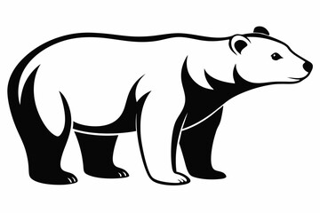 polar bear line art silhouette vector illustration