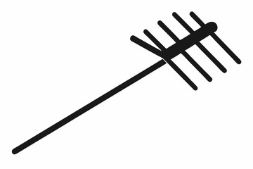 rake icon line art silhouette vector illustration