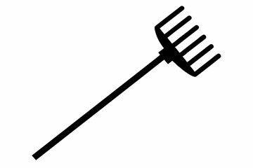 rake icon line art silhouette vector illustration