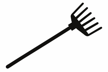 rake icon line art silhouette vector illustration