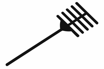 rake icon line art silhouette vector illustration