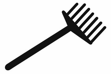 rake icon line art silhouette vector illustration