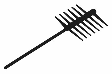 rake icon line art silhouette vector illustration