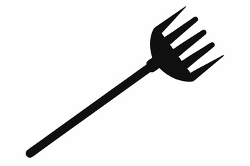 rake icon line art silhouette vector illustration