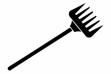 rake icon line art silhouette vector illustration