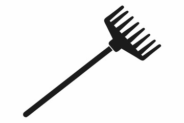 Naklejka premium rake icon line art silhouette vector illustration