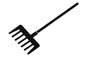 rake icon line art silhouette vector illustration