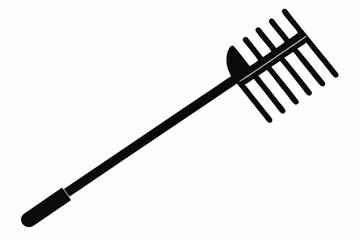 rake icon line art silhouette vector illustration