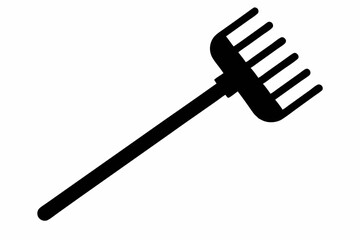 rake icon line art silhouette vector illustration