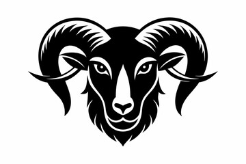 ram head line art silhouette vector illustration