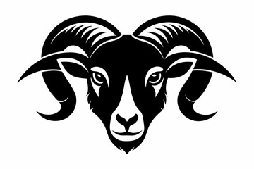 ram head line art silhouette vector illustration