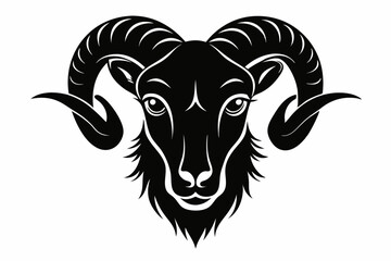ram head line art silhouette vector illustration