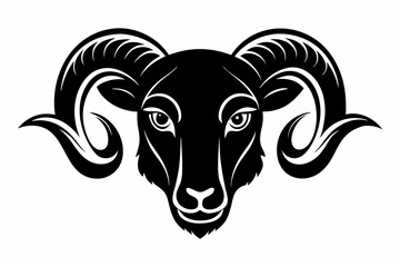 ram head line art silhouette vector illustration