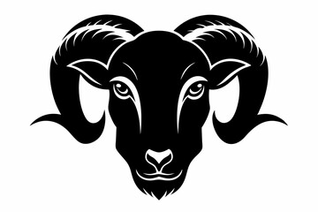 ram head line art silhouette vector illustration