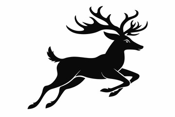 Obraz premium reindeer flying line art silhouette vector illustration