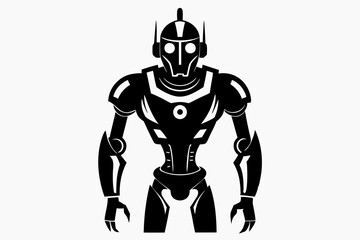 Fototapeta premium robot cyborg line art silhouette vector illustration