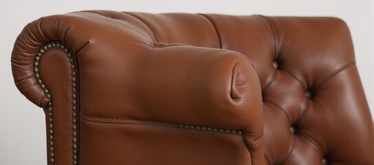 Obraz premium Detailed shot of high-quality tufted leather upholstery