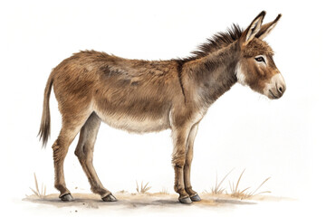 side view of a young foal isolated on white background