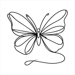 Butterfly in One continuous line drawing