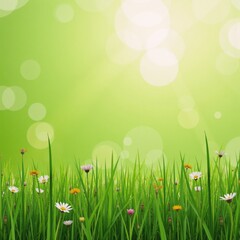 Obraz premium A vibrant textured representation of a lush green meadow for summer-themed print designs